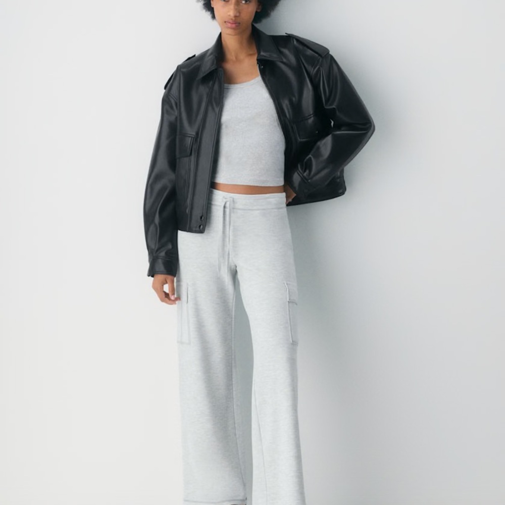 TNA Light Gray Wide Leg Pants
